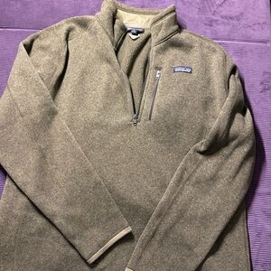 Patagonia Men's Better Sweater  1/4 Green Zip-Up Sweater